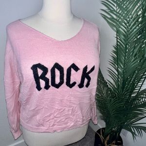 “ROCK” Pink Lightweight Sweater